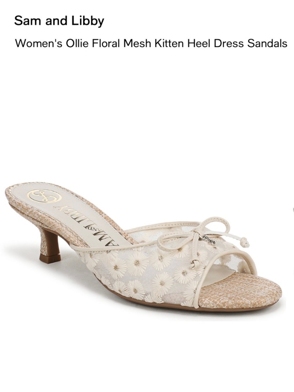 Ollie Floral Mesh Kitten Heel Dress Sandal